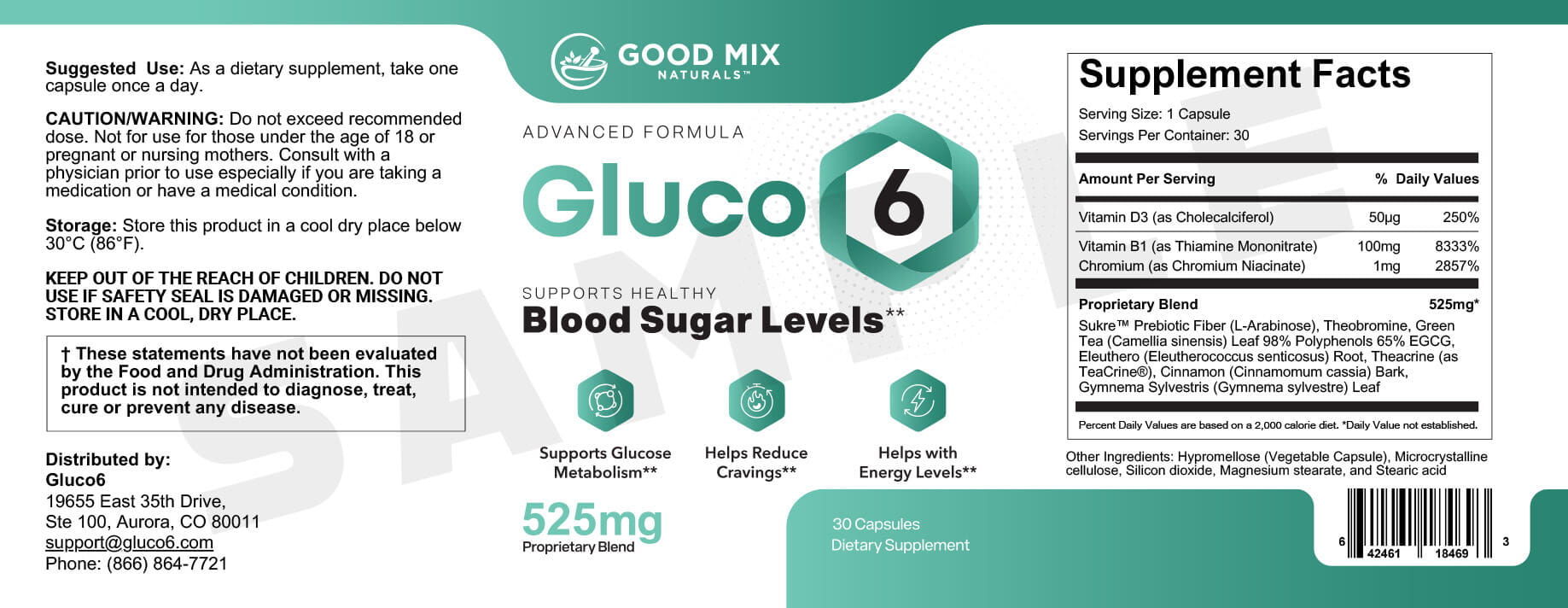 ingredients gluco 6